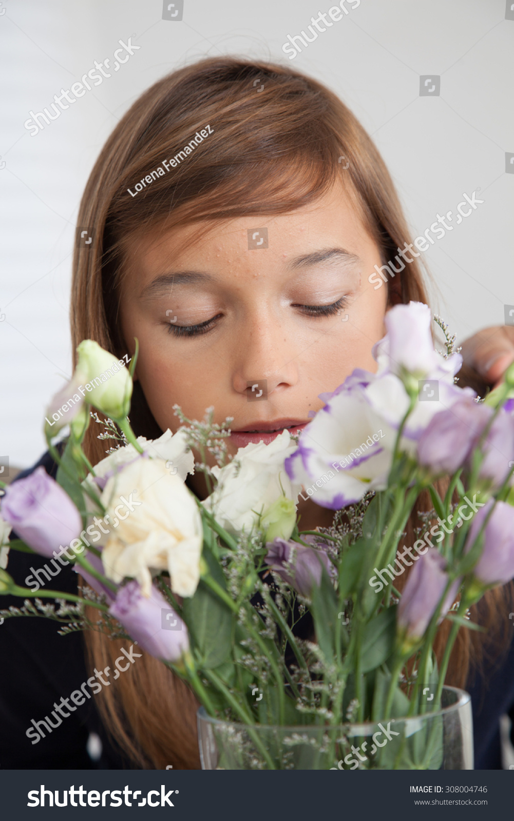 Pretty Girl With Flowers Stock Photo 308004746 Shutterstock