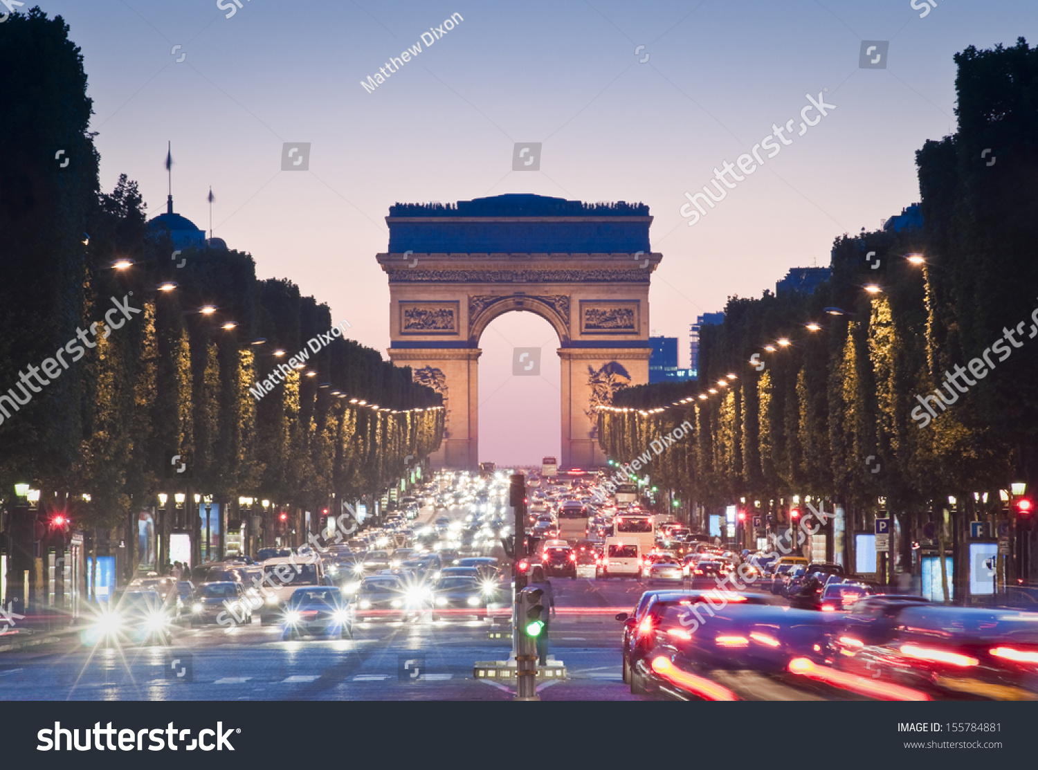 Pretty Night Time Illuminations Of The Impressive Arc De Triomphe (1833 ...