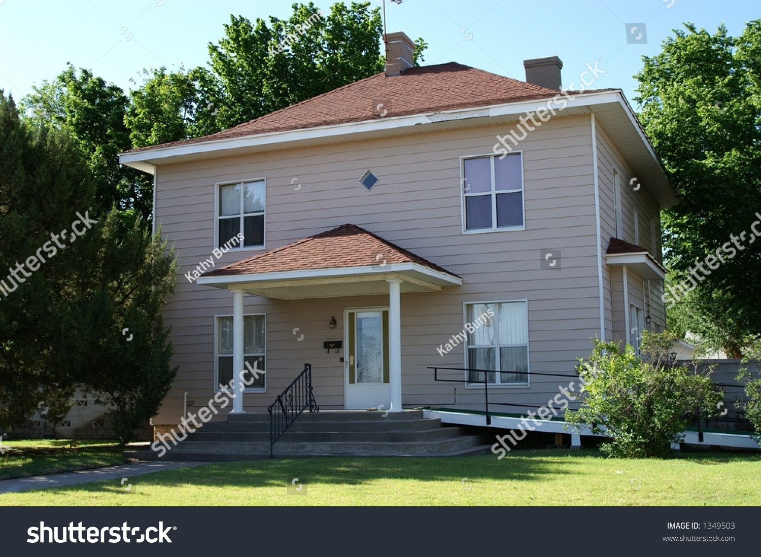 Pretty Peach House Simple Square Design Stock Photo 1349503 Pretty Peach House Simple Square Design Stock Photo 1349503