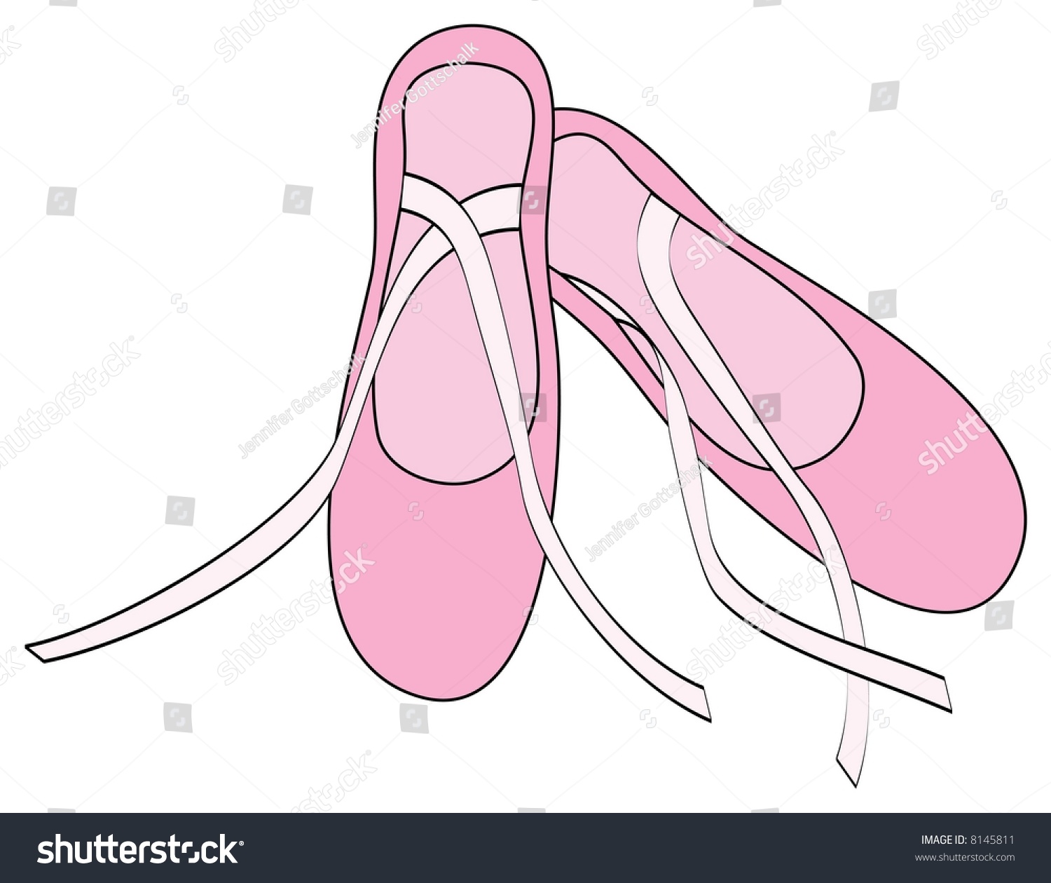 Pretty Pink Ballet Shoes With Long Ribbon 