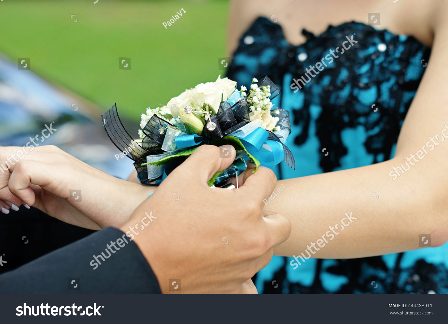 black wrist corsage for prom