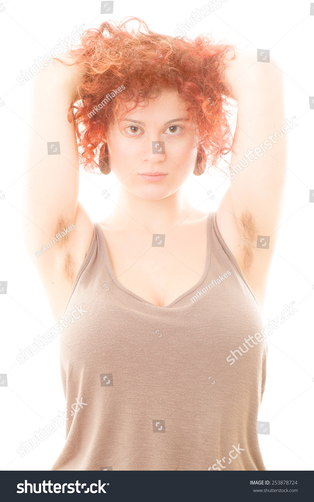 Pretty Woman Hairy Armpits On White Stock Photo Edit Now