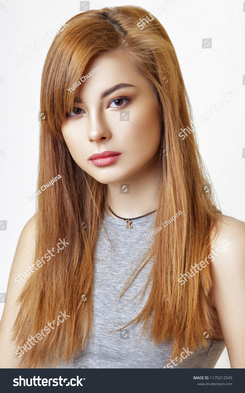 Pretty Young Asian Girl Red Hair Stock Photo Edit Now 1170212545