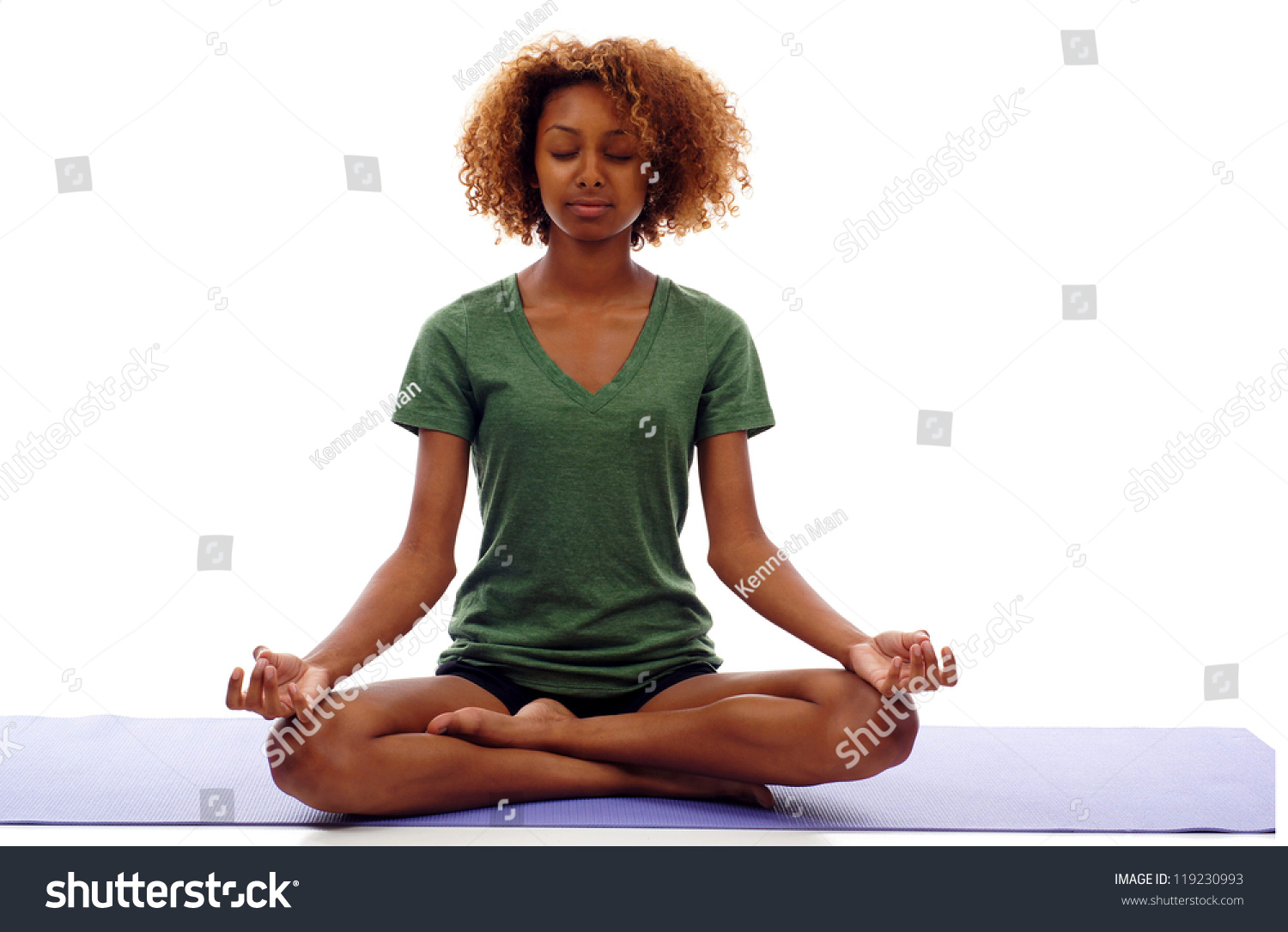 Pretty Young Black Woman Doing Yoga Stock Photo 119230993 - Shutterstock