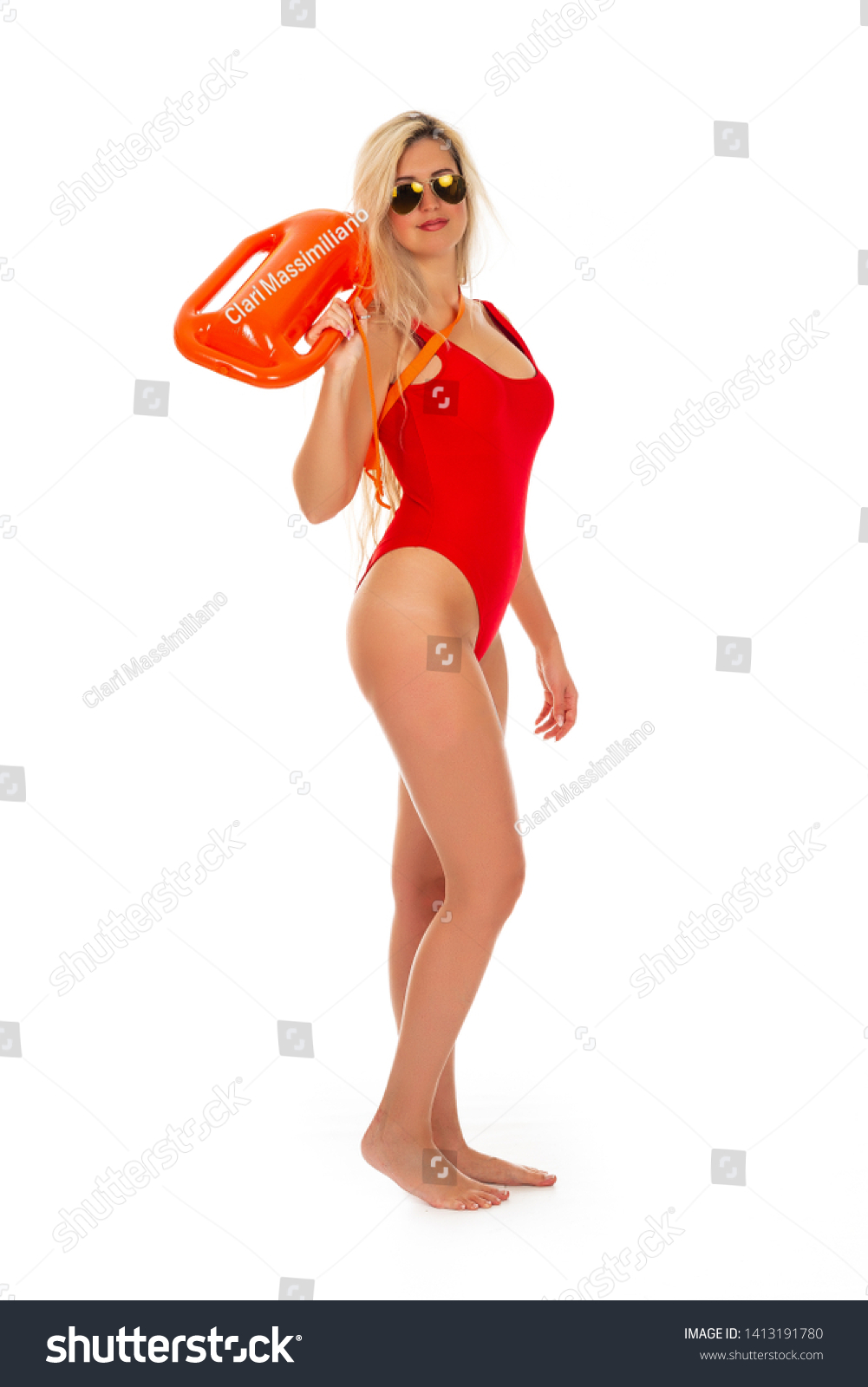 red swimsuit lifeguard