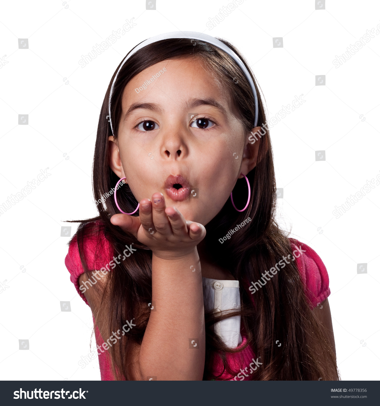 Pretty Young Girl Blowing A Kiss Stock Photo 49778356 : Shutterstock