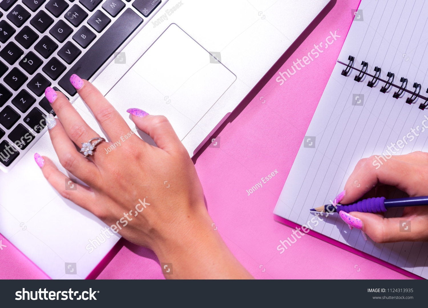 Pretty Young Lady Working On Her Stock Photo Edit Now 1124313935