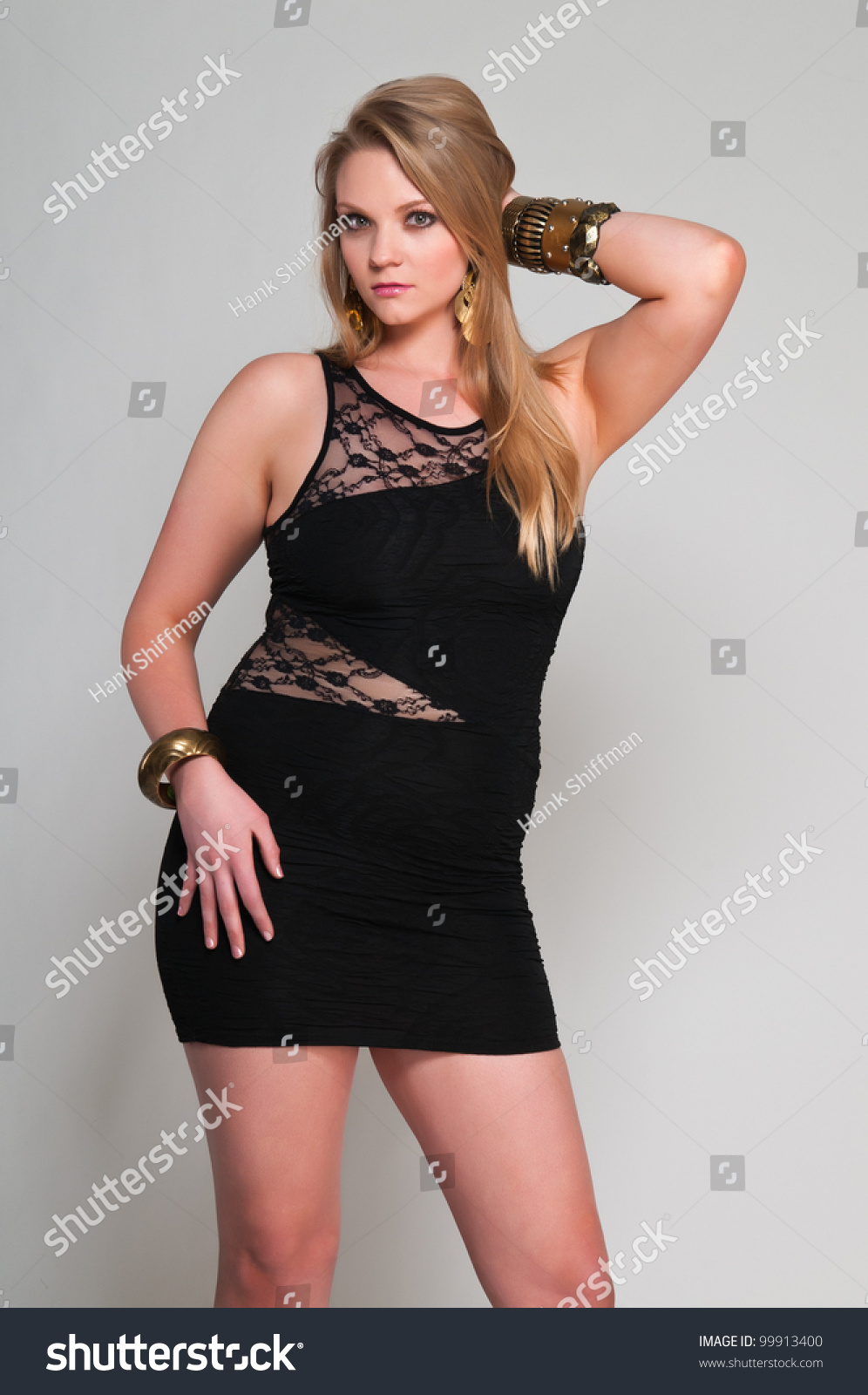 Pretty Young Plus Size Blonde Black Stock Photo 99913400 | Shutterstock