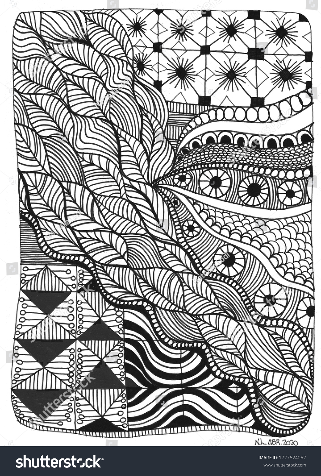 Printable Coloring Page Illustration Black White Stock Illustration ...