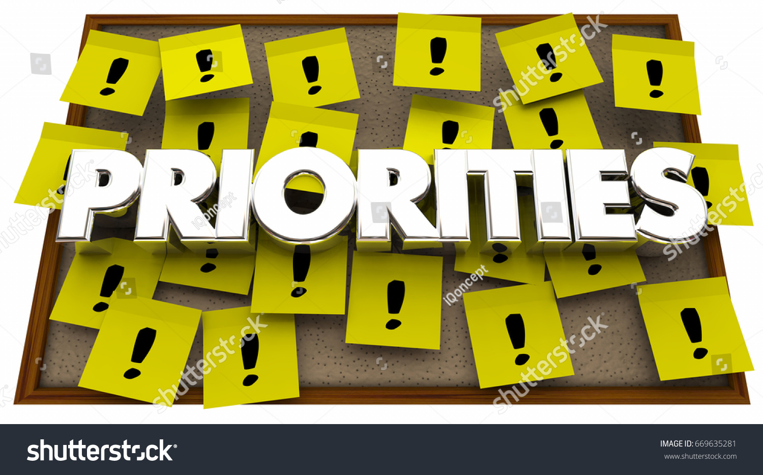 Priorities Important Jobs Tasks Projects Sticky Notes Board 3d Illustration Priorities Important Jobs Tasks Projects Sticky Notes Board 3d Illustration