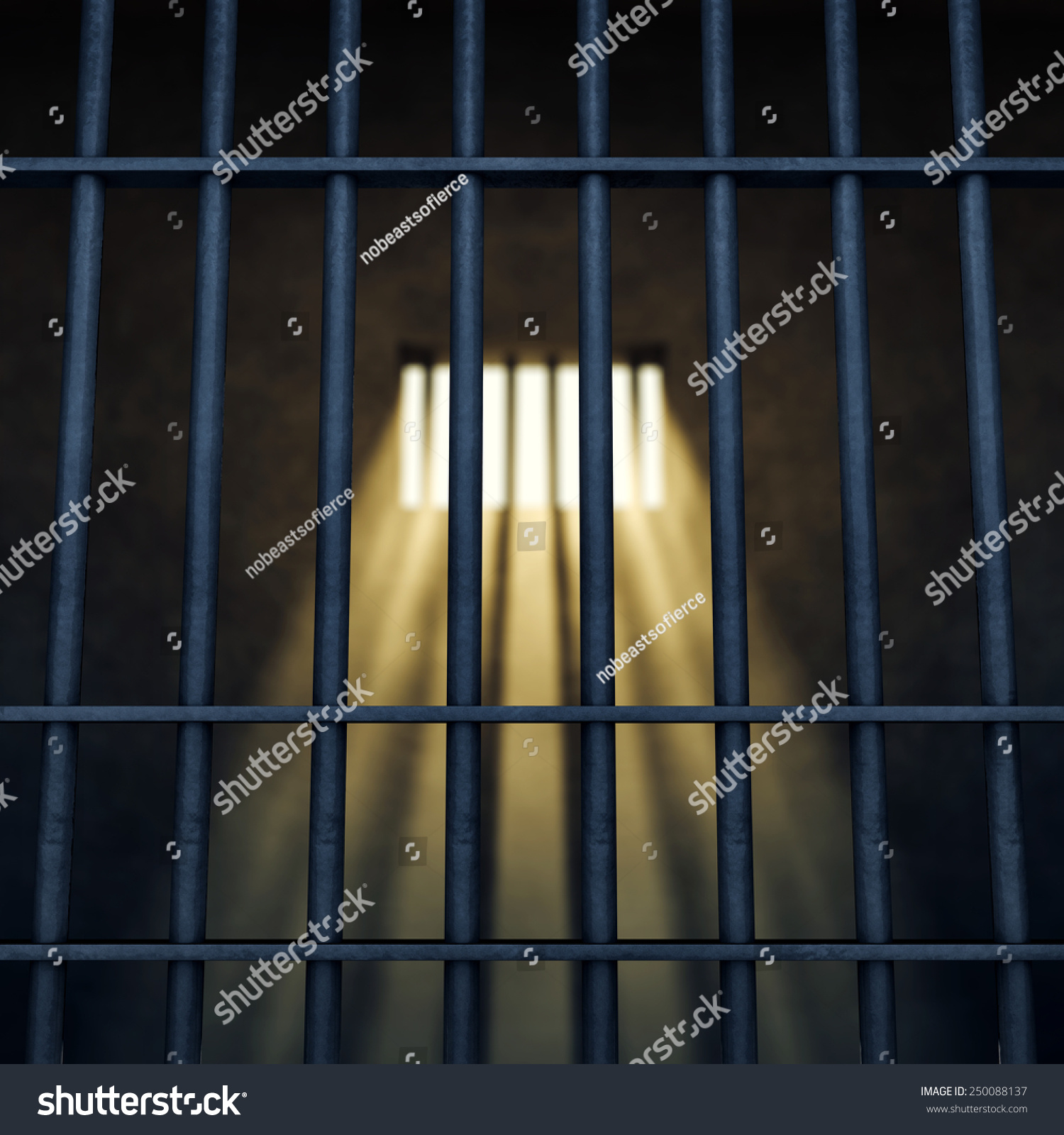 Prison Cell Interior , Sunrays Coming Through A Barred Window , Freedom ...