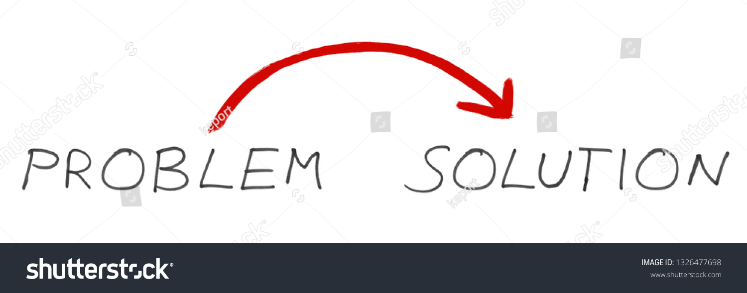 Ilustrasi Stok Problem Solution Handwritten Text Red Arrow 1326477698 ...
