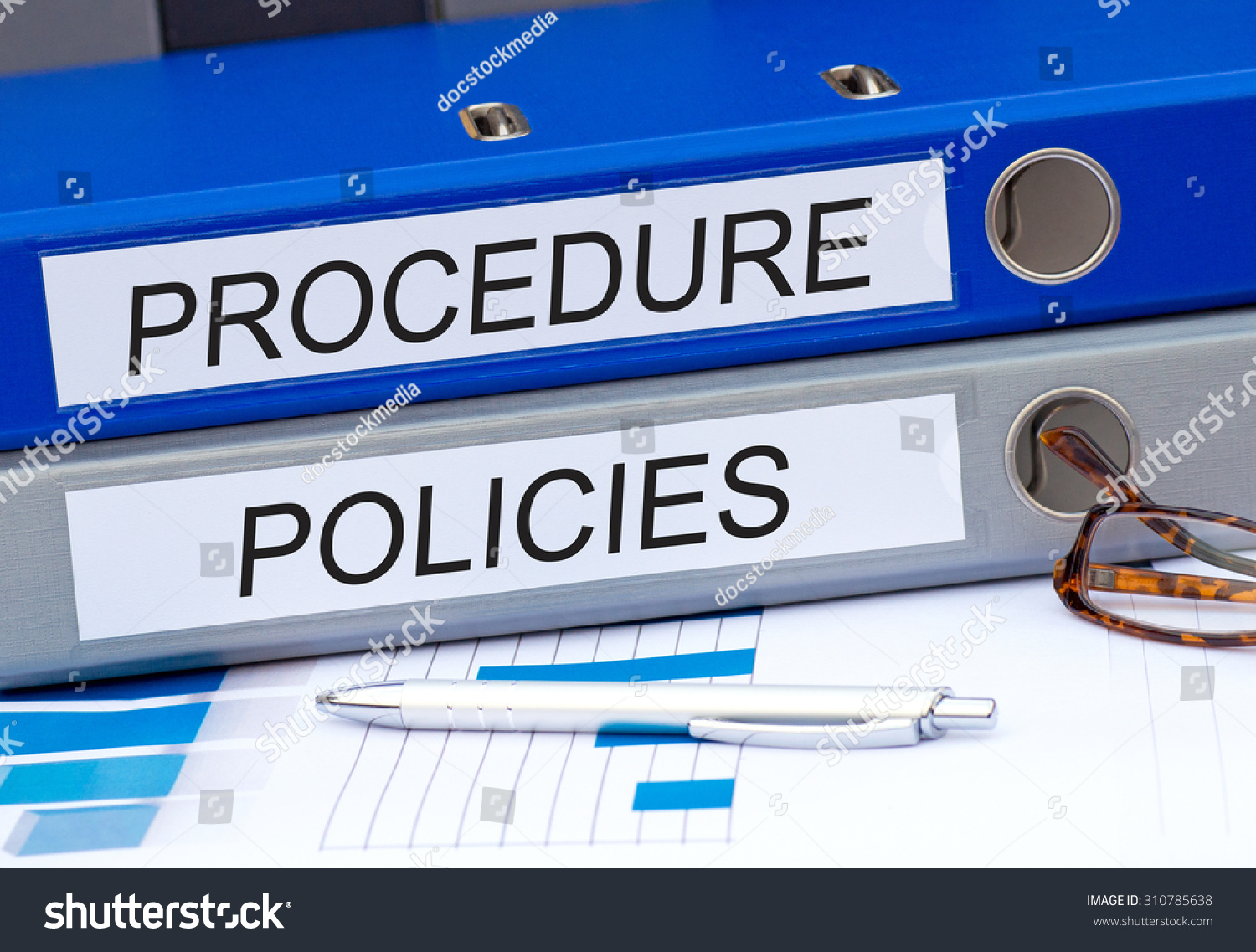 Procedure Policies Two Binders On Desk Stock Photo (Edit Now) 310785638