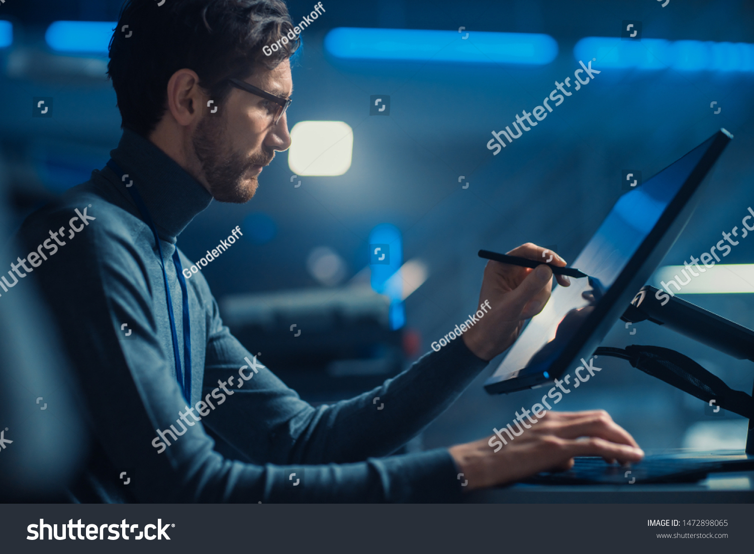 Professional Automotive Graphic Designer Working On Stock Photo