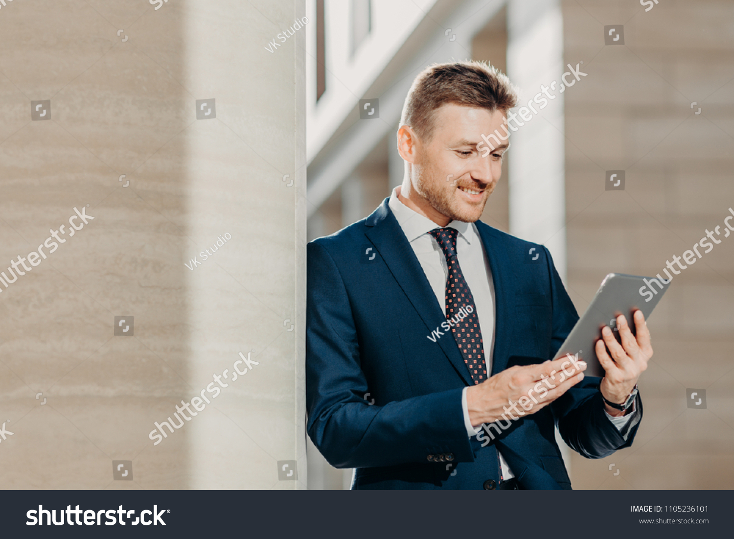 Professional Male Ceo Elegant Suit Checks Stock Photo 1105236101