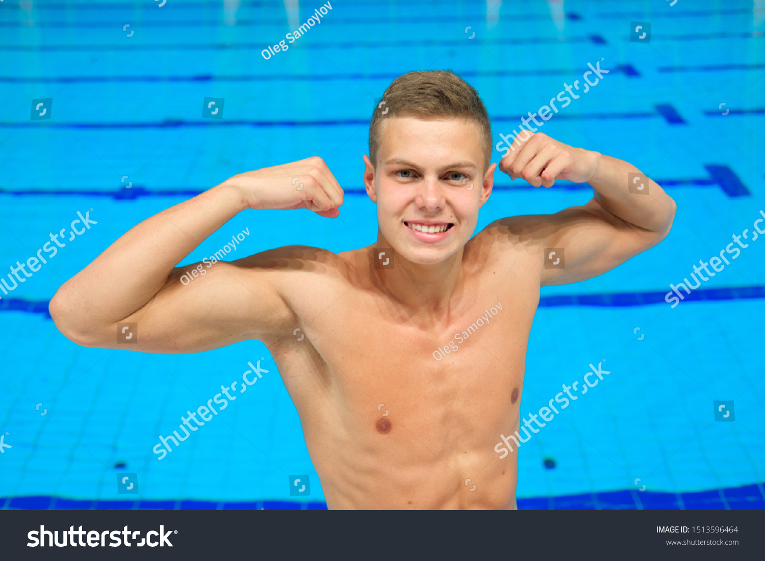 Professional Young Naked Torso Swimmer Pool Stock Photo 1513596464 