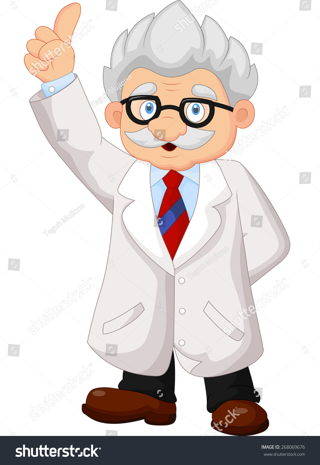 Professor Cartoon Pointing His Hand Stock Photo 268069676 : Shutterstock