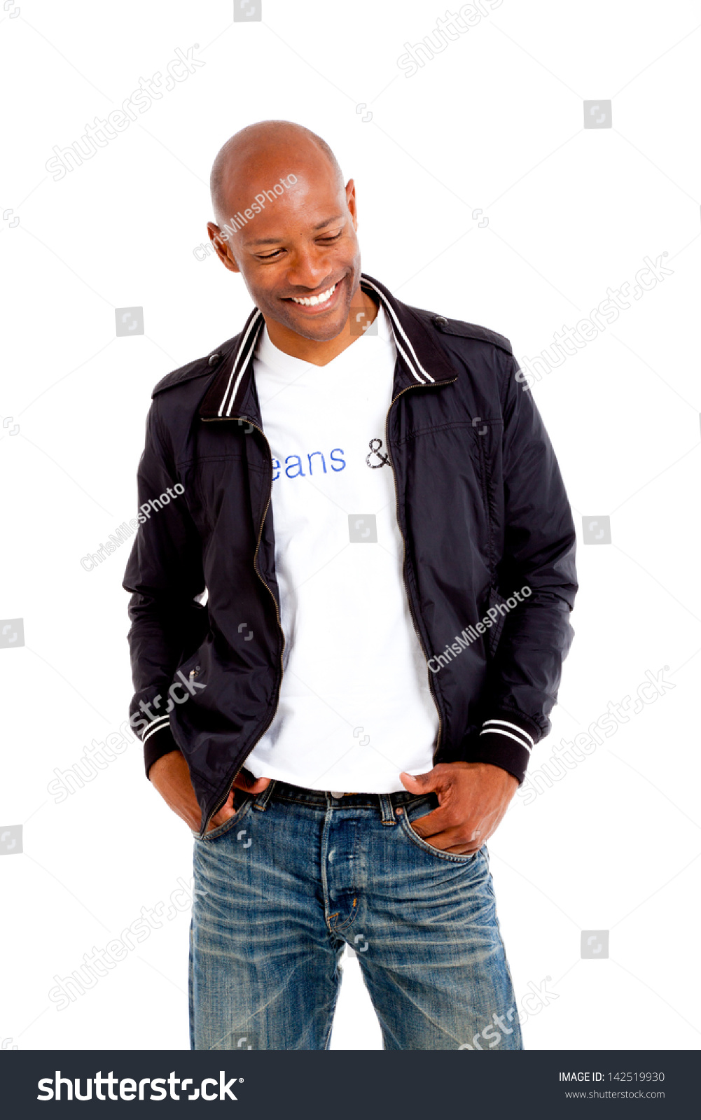 Profile Of Casual African Man In Studio Stock Photo 142519930 ...