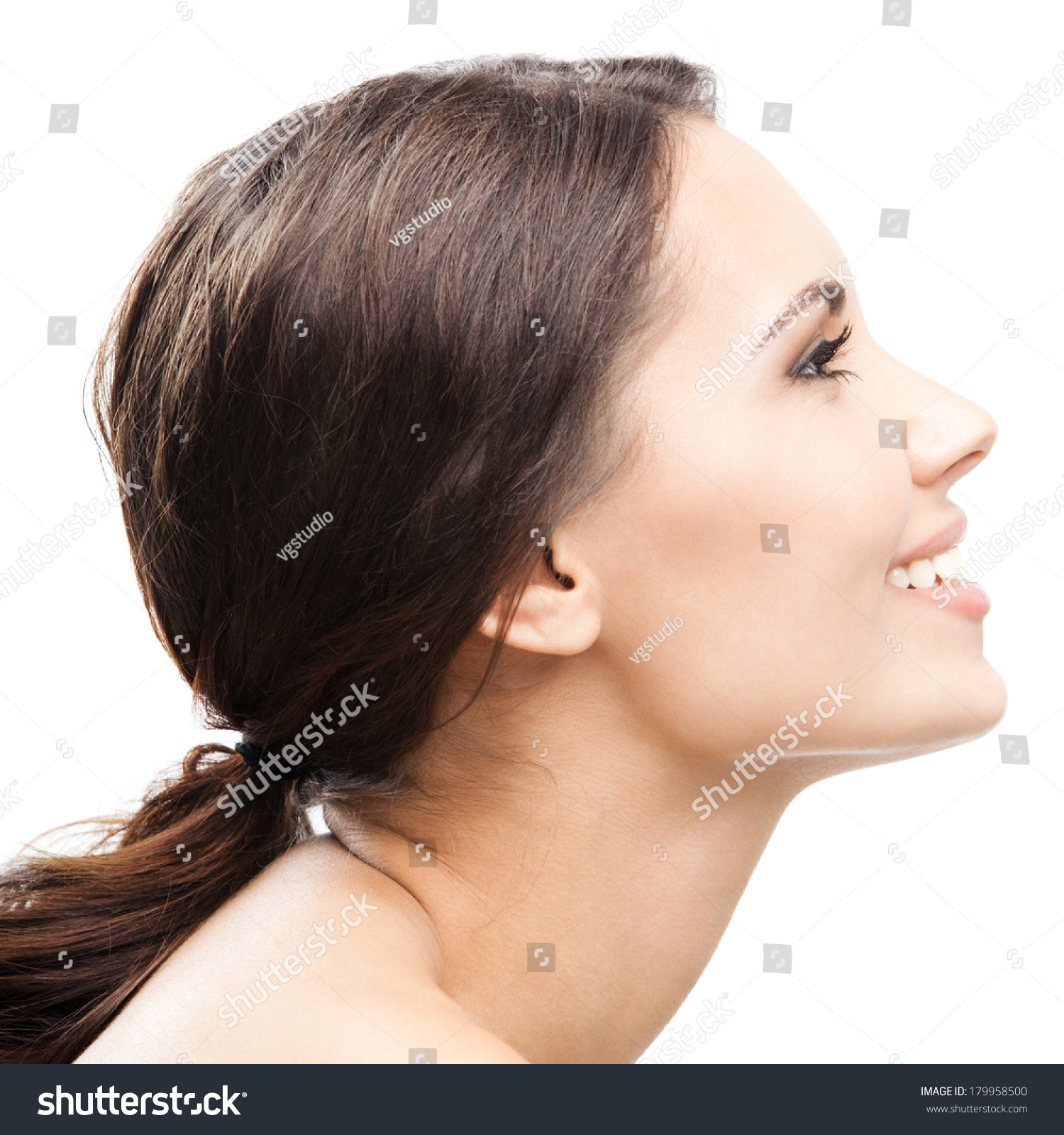  Profile  Side  Portrait  Beautiful Young Happy Stock Photo  