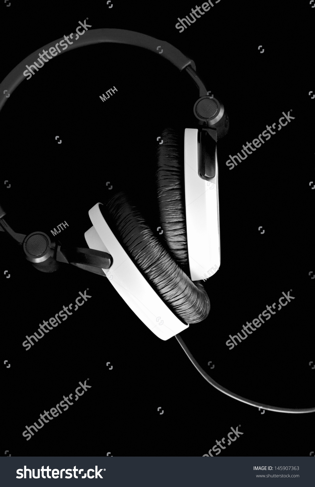 Profile View Dj Black White Headphones Stock Photo Edit Now