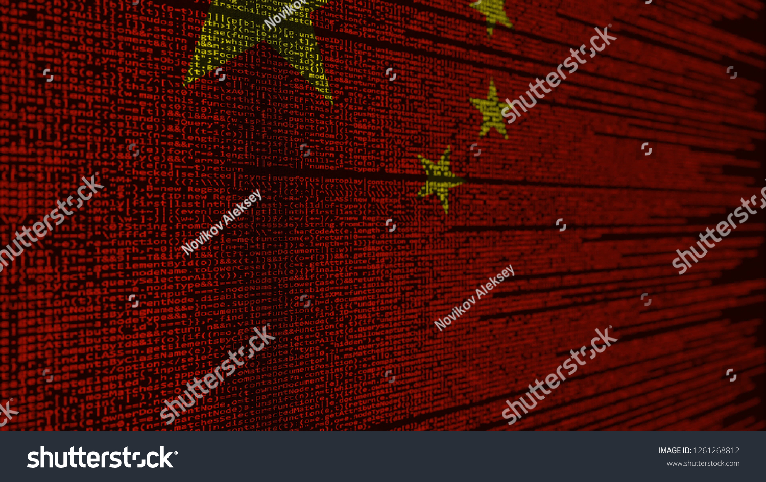 Program Code Flag China Chinese Digital Stock Illustration