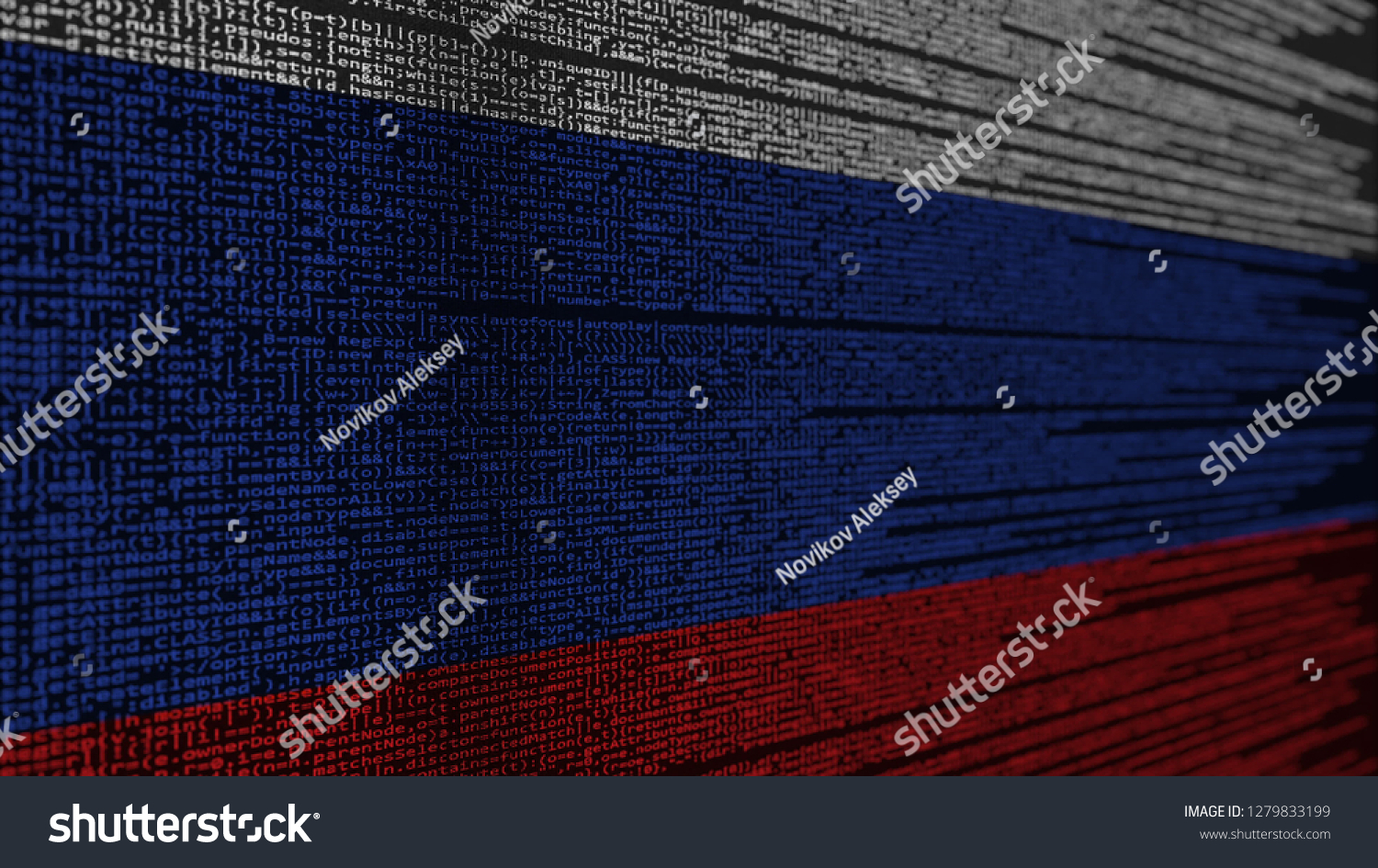 Program Code Flag Russia Russian Digital Stock Illustration