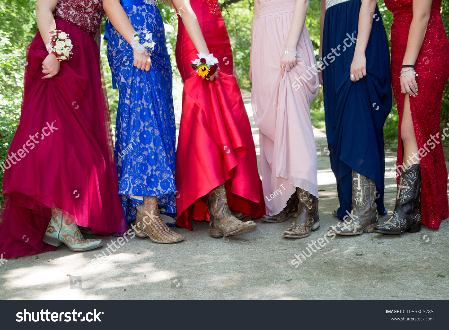 Prom Dresses Cowboy Boots Foto de stock ...