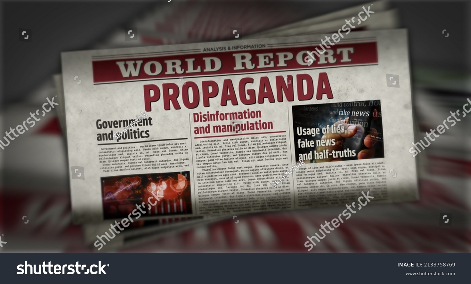 Propaganda Fake News Manipulation Disinformation Newspaper Stock ...