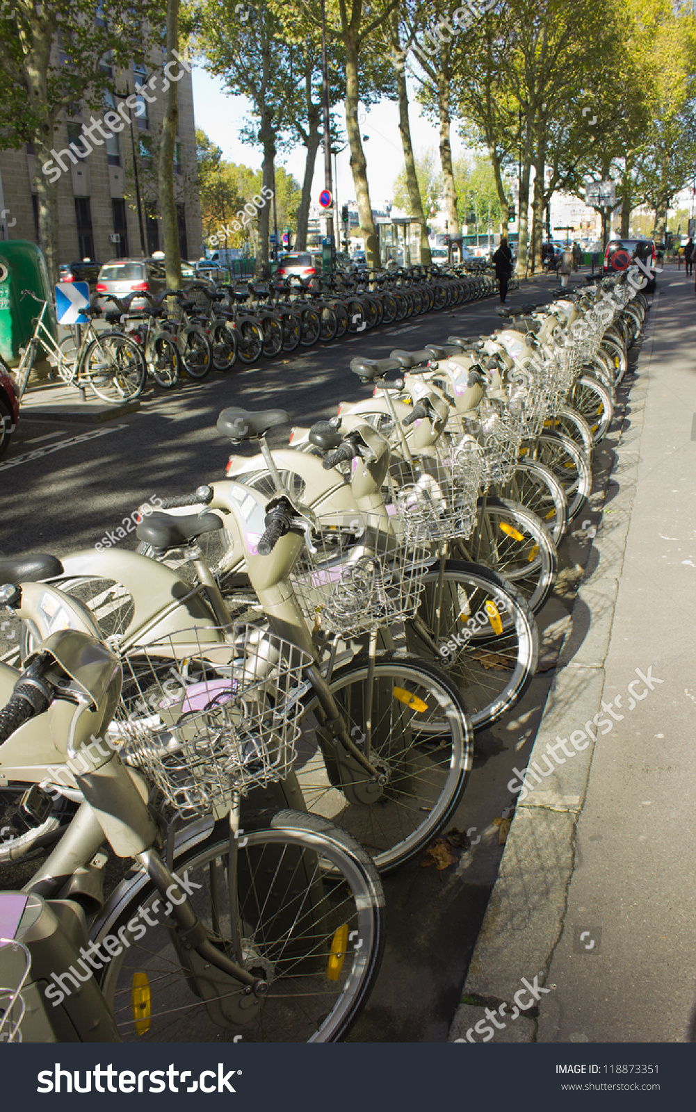 Public Bike Rental Station On Paris Stock Photo 118873351  Shutterstock