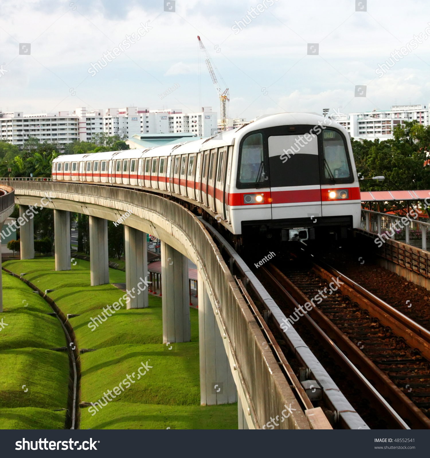 Public Subway Transport On Concrete Bridge View Stock Photo 48552541 ...