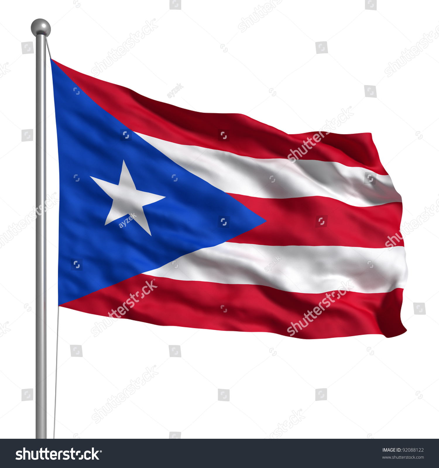 Puerto Rico Flag Stock Photo 92088122 : Shutterstock