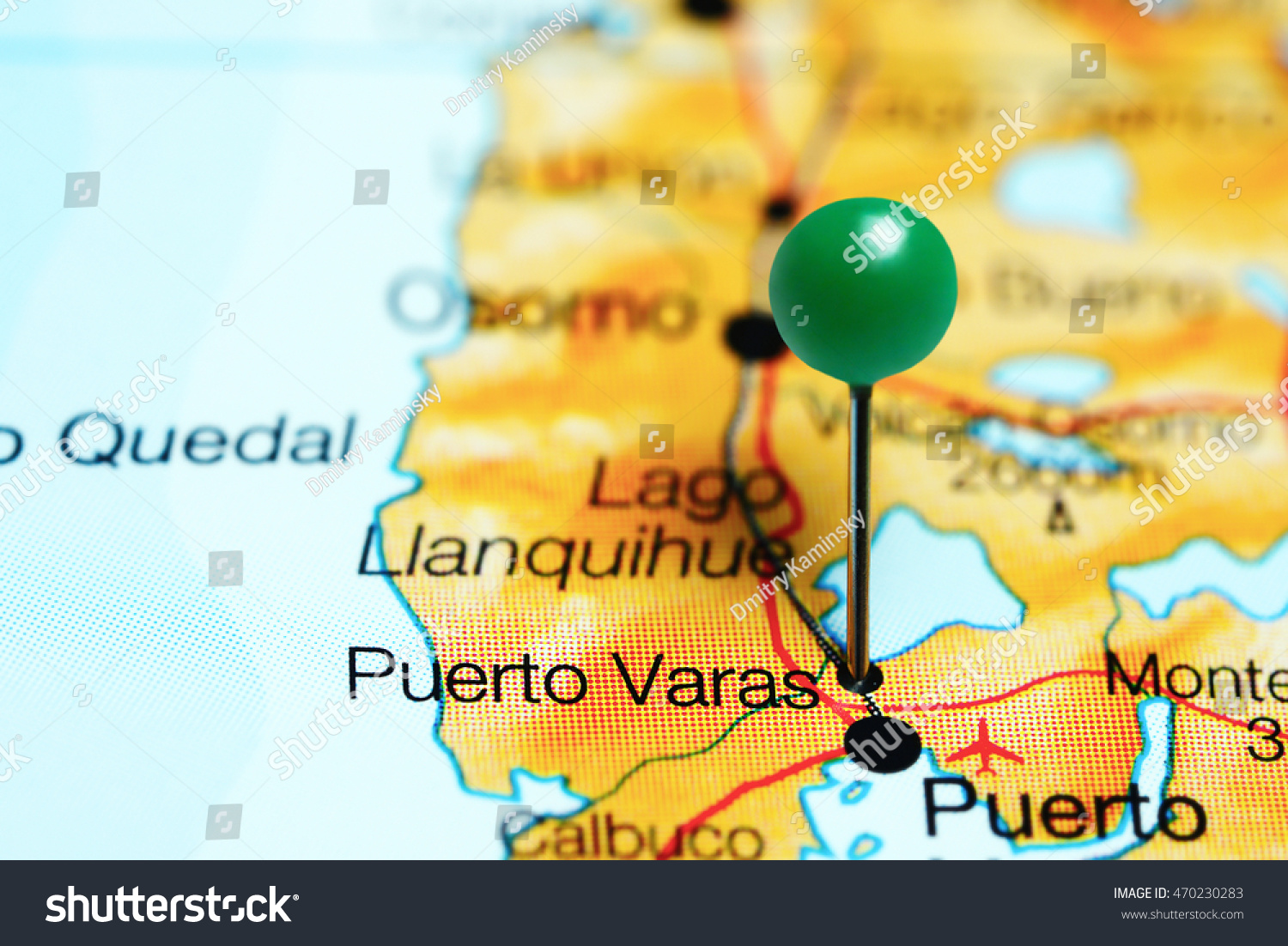 Puerto Varas Chile Map Puerto Varas Pinned On Map Chile Stock Photo 470230283 | Shutterstock