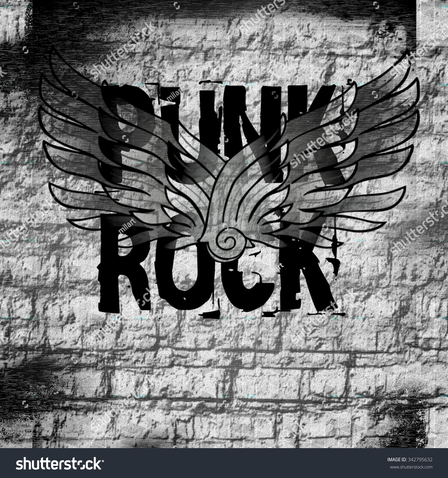 Punk Rock Word Music Background Stock Illustration 342795632 Shutterstock