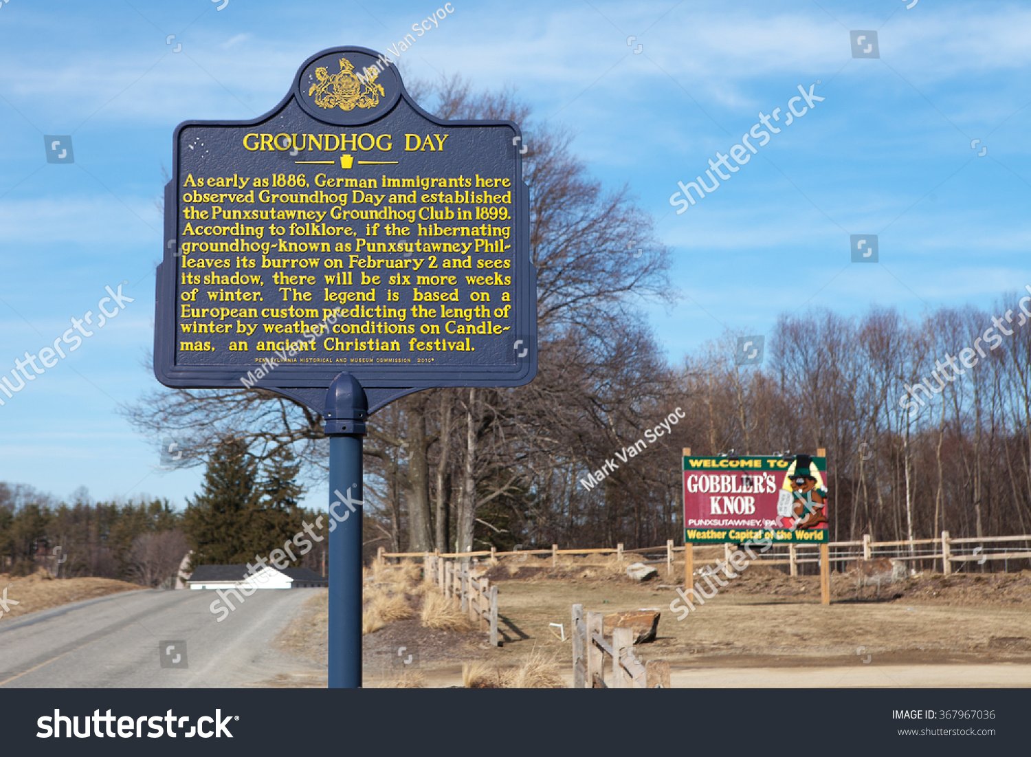 Punxsutawney, Pa - March 29: Signage At Gobblers Knob On March 29, 2015 ...