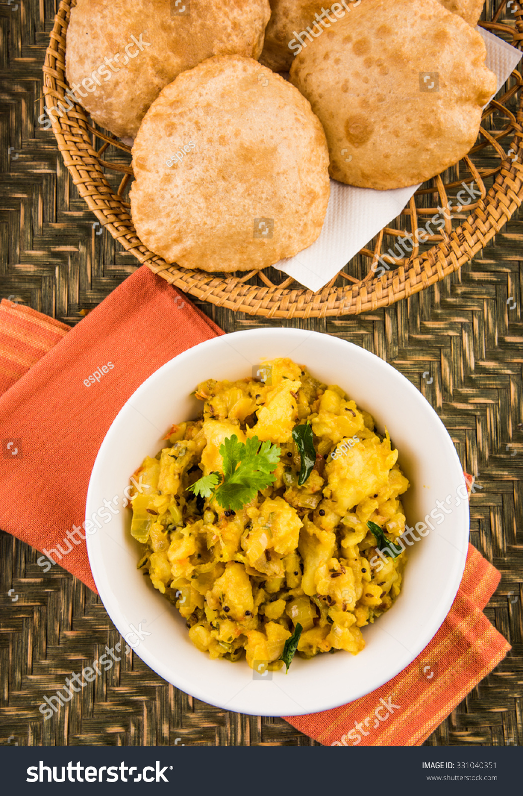 Puri Bhaji Served Tray Stock Photo 331040351 - Shutterstock