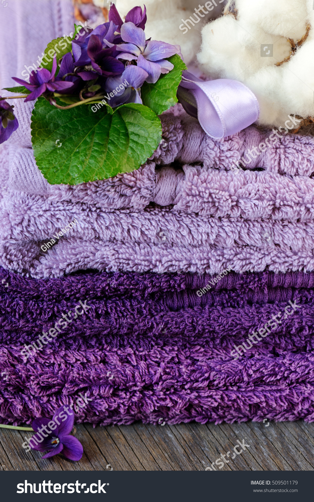 purple bath towels