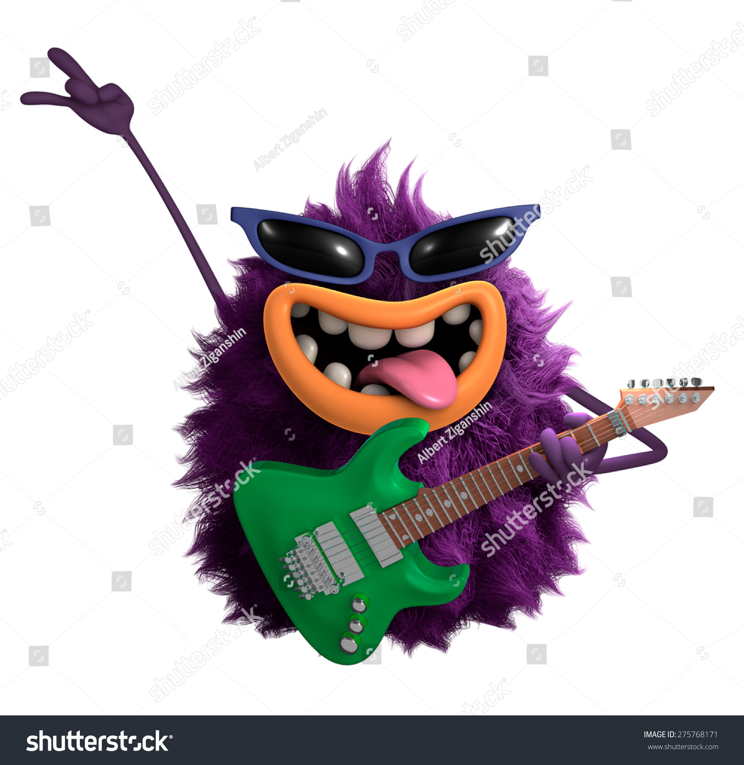 Purple Cartoon Hairy Monster 3d Stock Photo 275768171 : Shutterstock