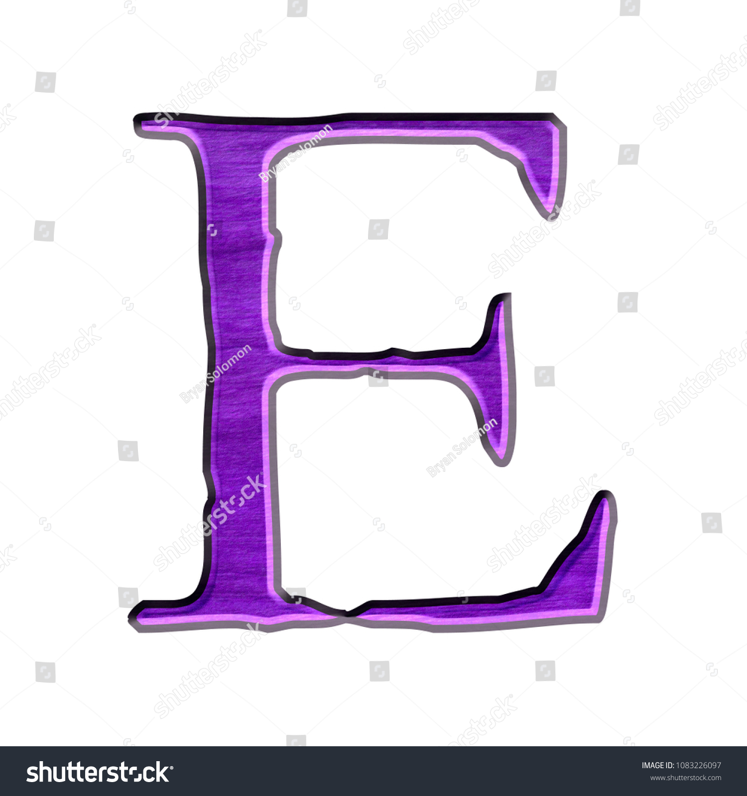 Royalty Free Stock Illustration Of Purple Color Wood Style Letter E
