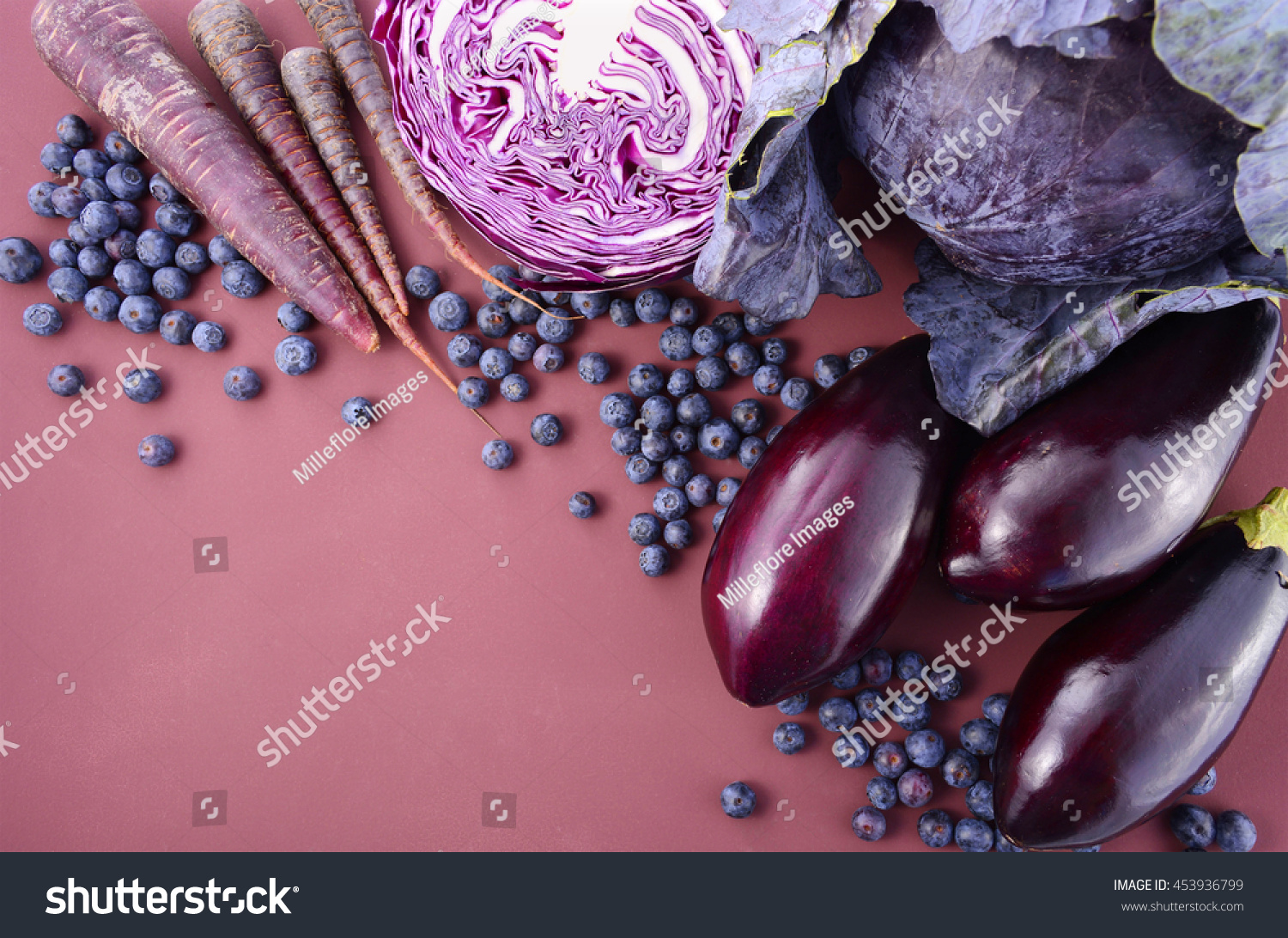 Purple Fruits Vegetables That Contain Anthocynins Stock Photo 453936799 ...