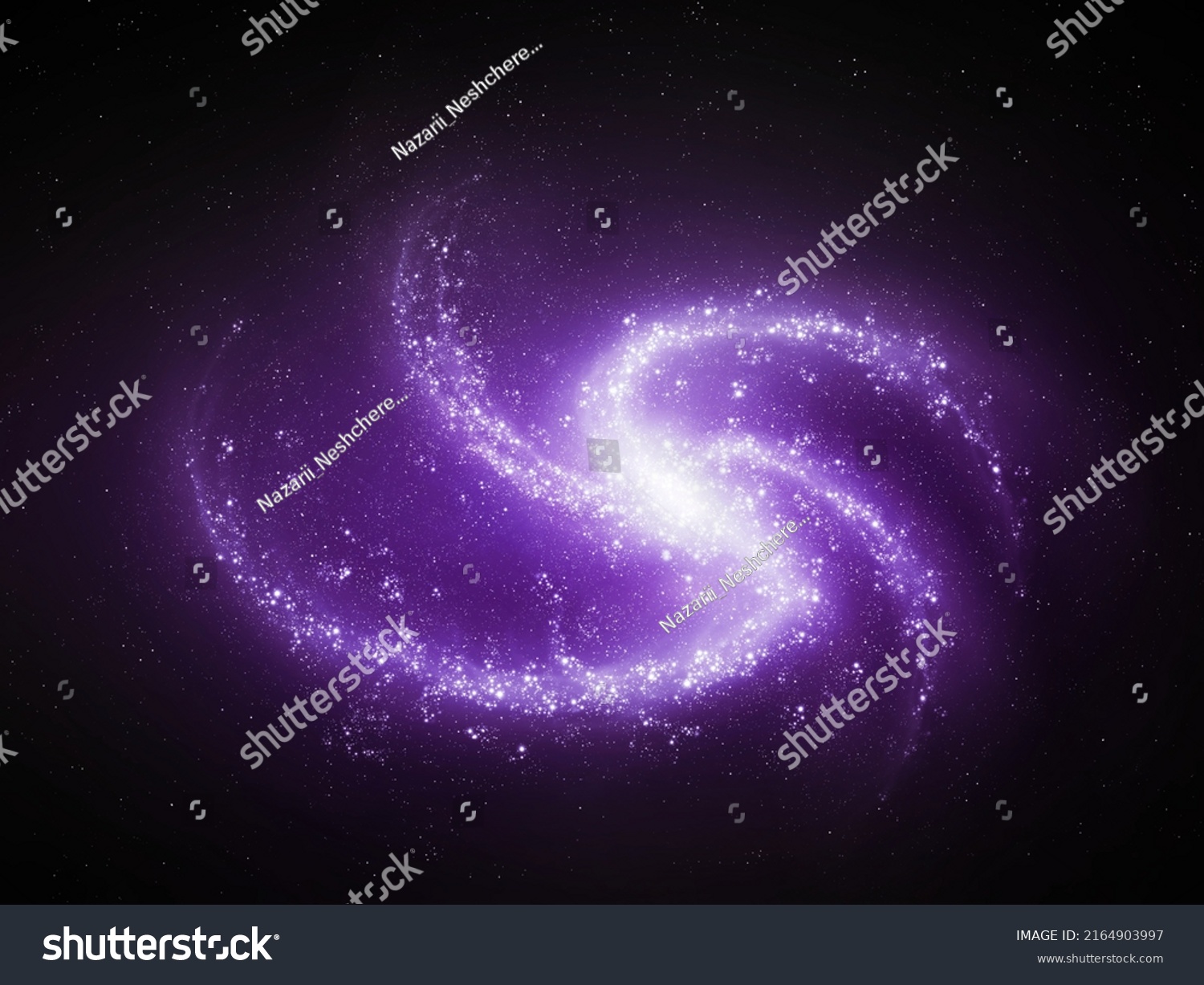 Purple Spiral Galaxy Outer Space Clusters Stock Illustration 2164903997