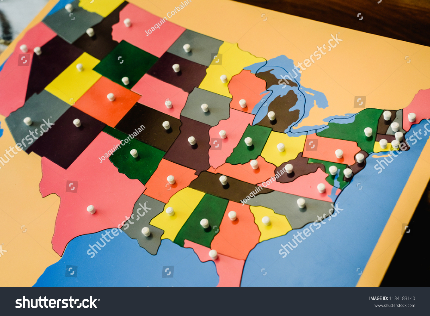 Puzzle Map States United States America Stock Photo Edit Now