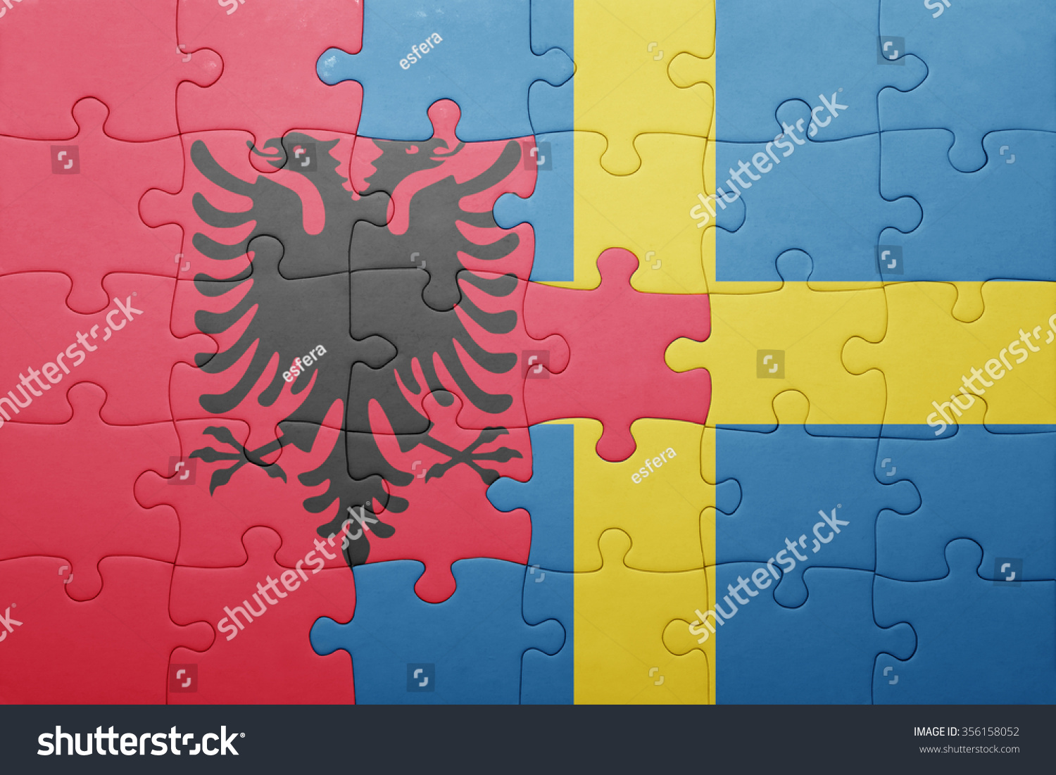Puzzle National Flag Sweden Albania Concept Stock Photo 356158052