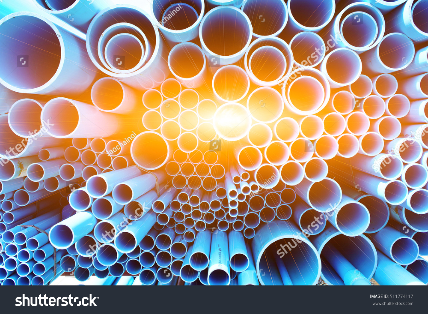 Pvc Pipes Sun Ligth Bacground Stock Photo (Edit Now) 511774117