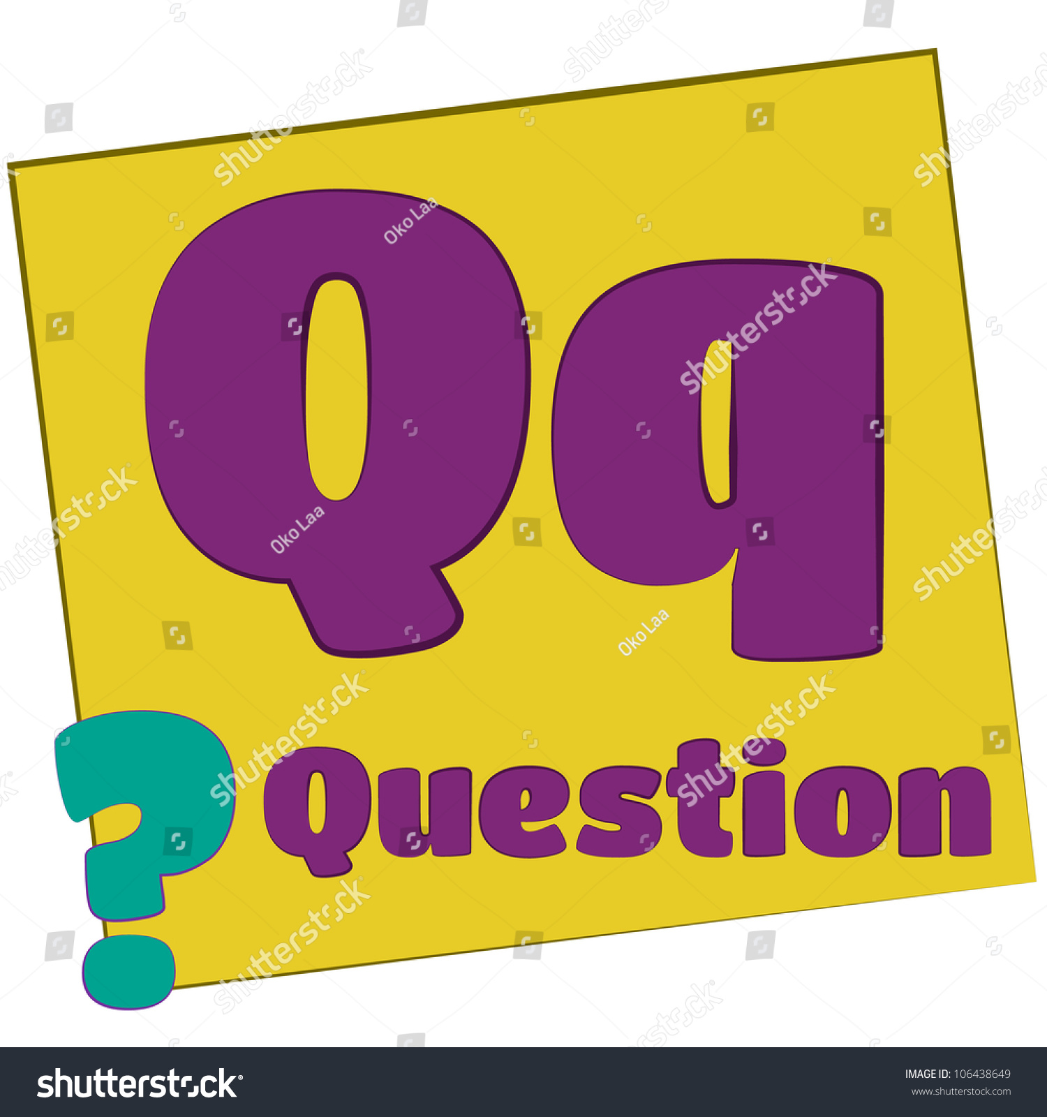 Qquestioncolorful Alphabet Letters Words Starting Each Stock ...