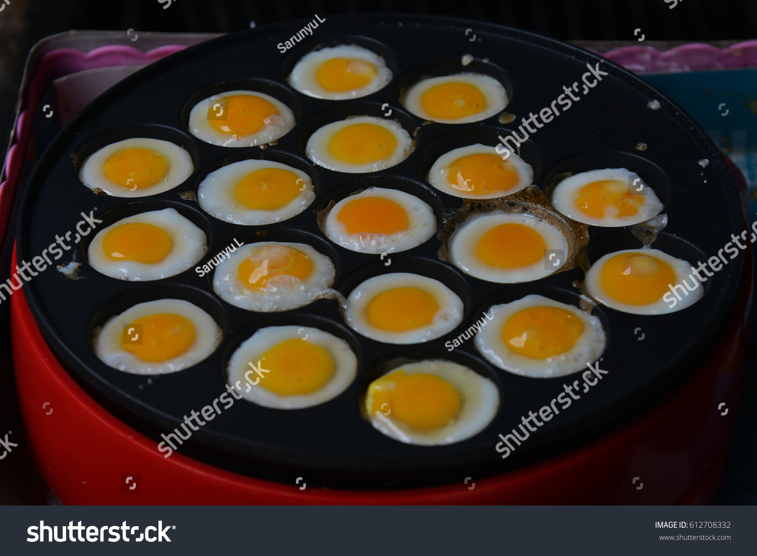 Quail Egg Pancake Egg Mortar Kai Stock Photo Edit Now 612708332