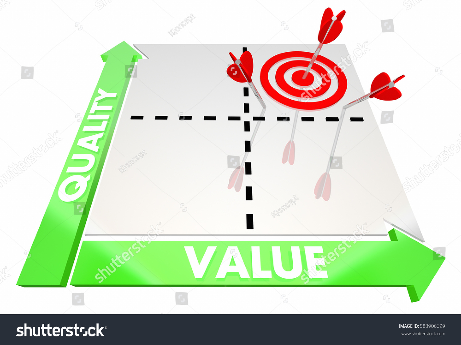 quality-vs-value-price-better-best-stock-illustration-583906699