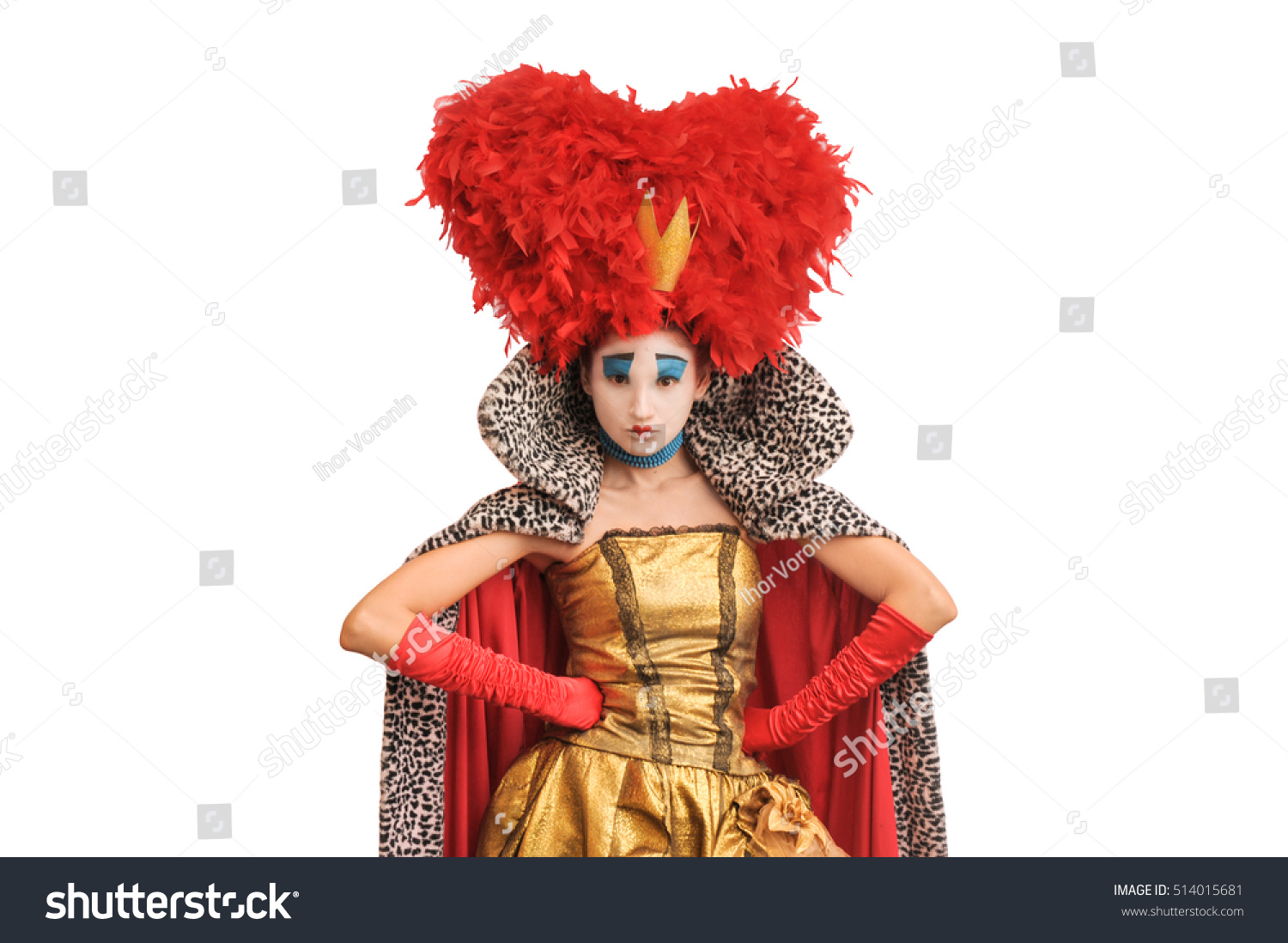 Queen Hearts Makeup Body Painting Stock Photo Edit Now 514015681