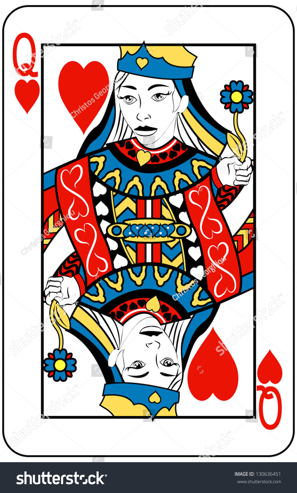 Queen Hearts Playing Card Stock Illustration 130636451 - Shutterstock