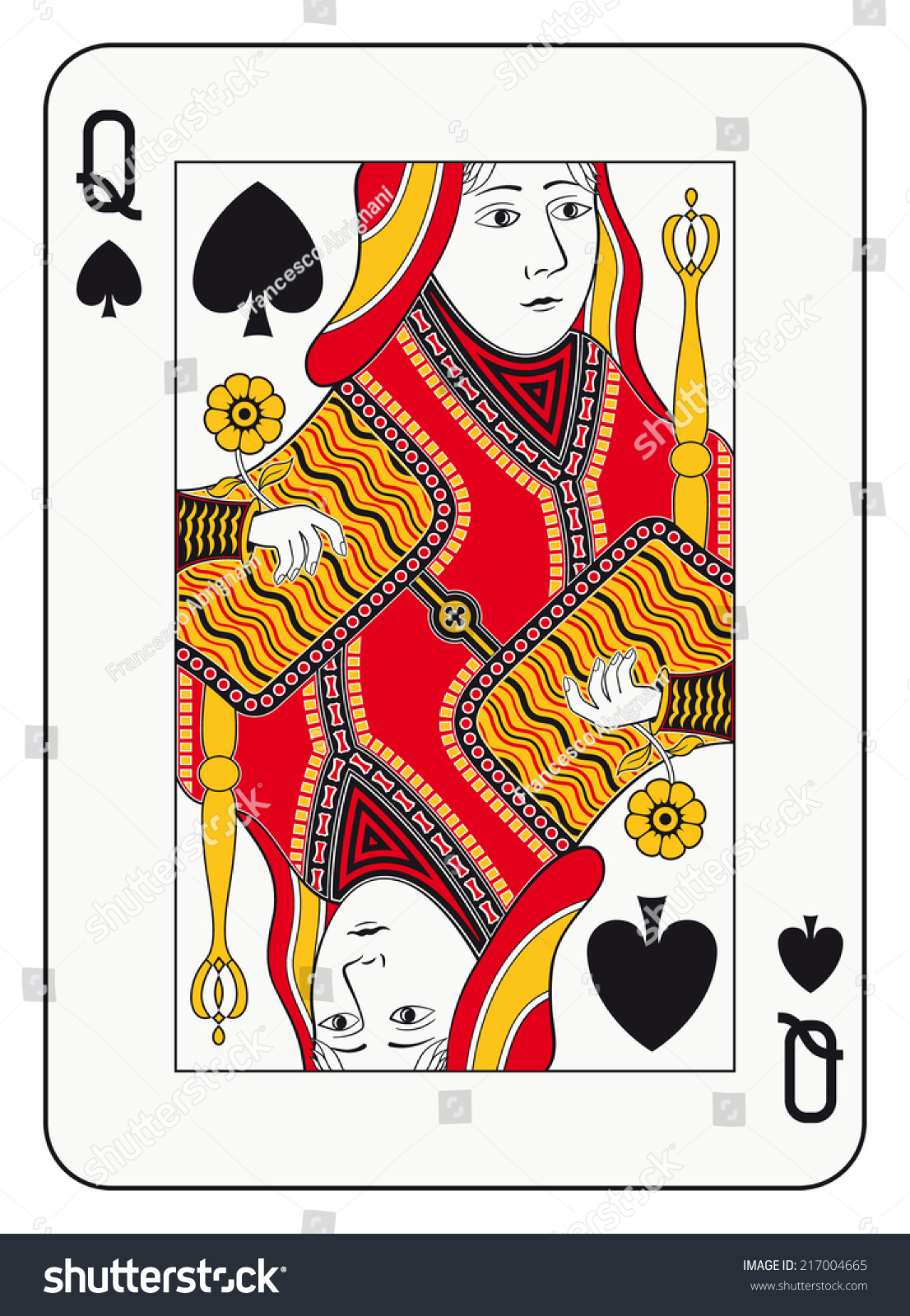 Queen Spades Playing Card Stock Illustration 217004665 | Shutterstock