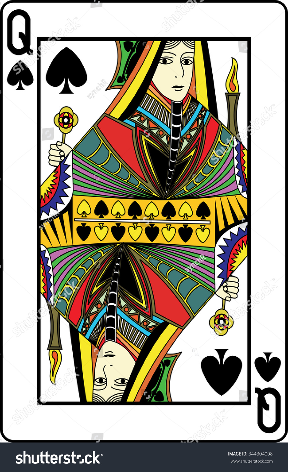 Queen Spades Playing Card Stock Illustration 344304008 - Shutterstock